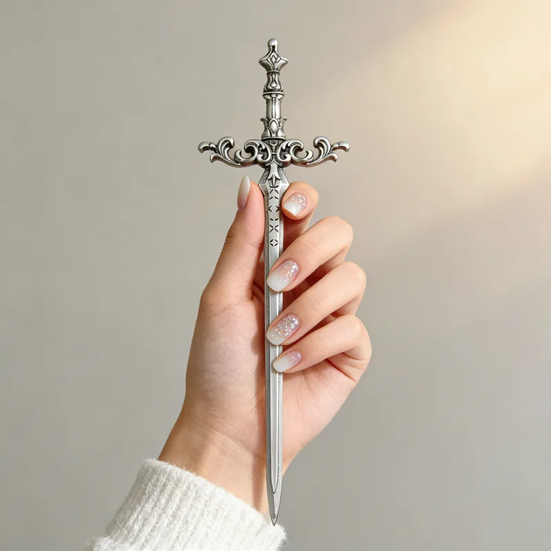 1pc Silver-Tone Sword Hair Sti - Women Fashion Hair Style review and price