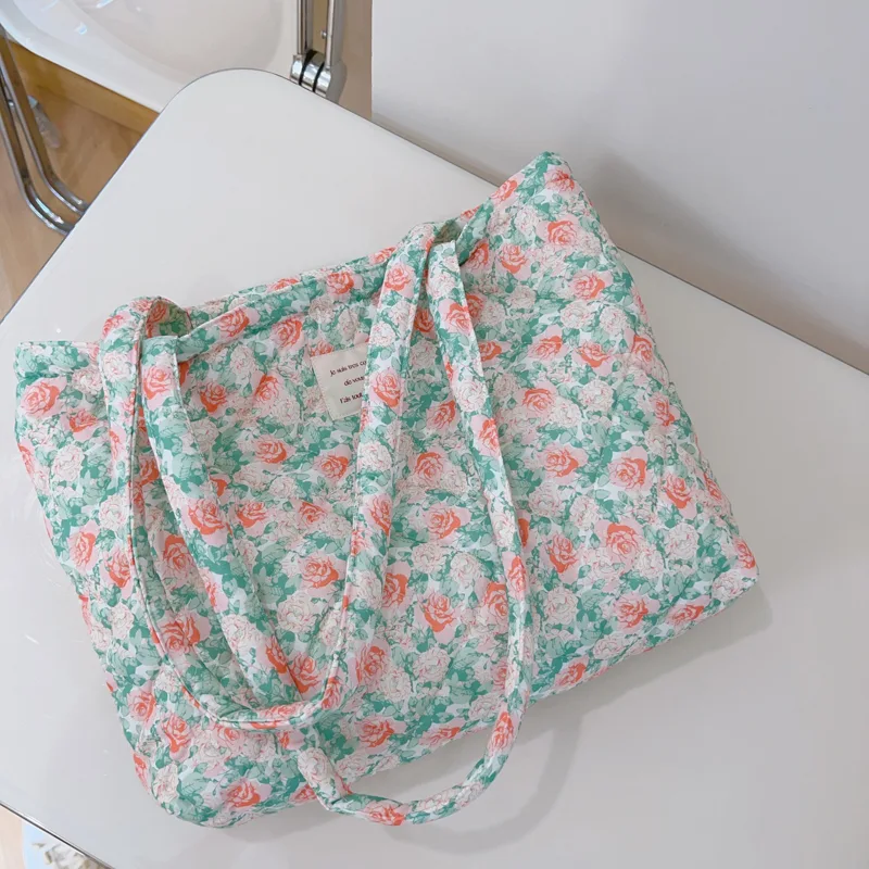 French Floral Quilted Tote Bag - Canvas Tote Bag review and price
