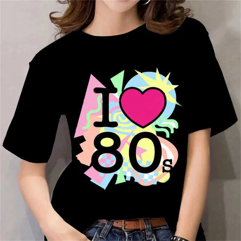 80s Womens T Shirt Femal Black - Women Fashion 80S review and price