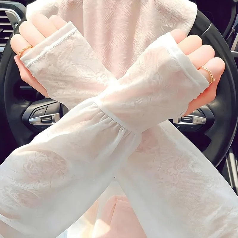 Fashion Lace Ice Silk Sleeves  - Women Fashion Gloves review and price