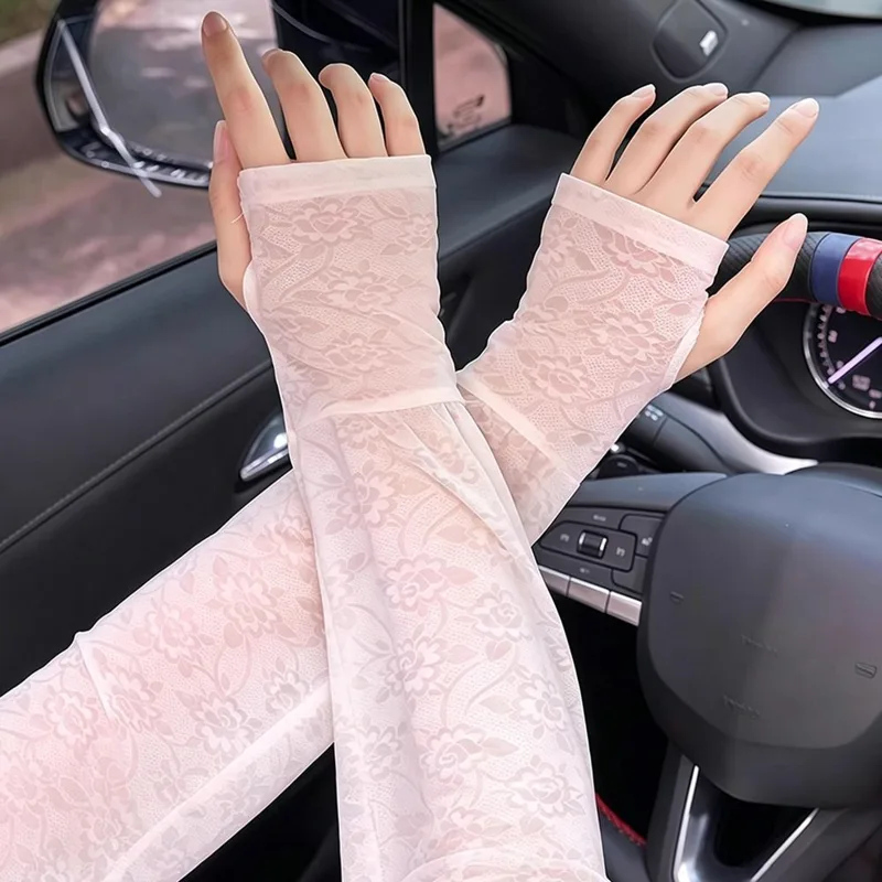 Fashion Lace Ice Silk Sleeves  - Women Fashion Gloves review and price