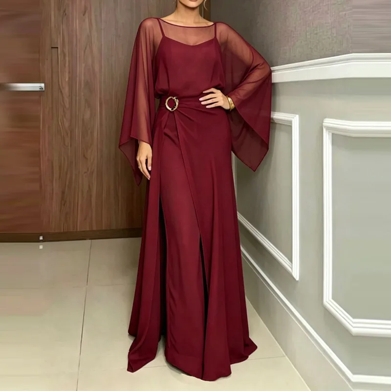 Elegant O-neck Cover Up Playsu - Women'S Fashion Vintage Off Shoulder Long Sleeve Jumpsuit review and price