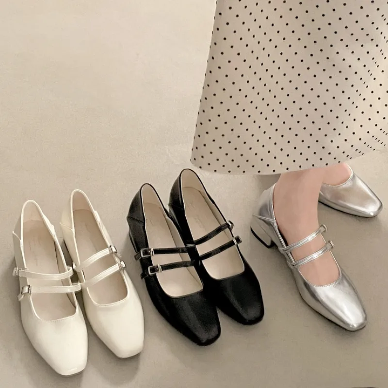 Square Toe Low Heel Women Silv - Women'S Fashion Belts review and price