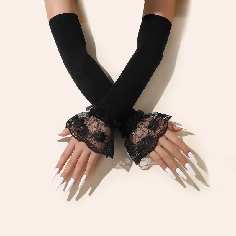 Fashion Long Lace Arm Sleeves  - Women Fashion Gloves review and price