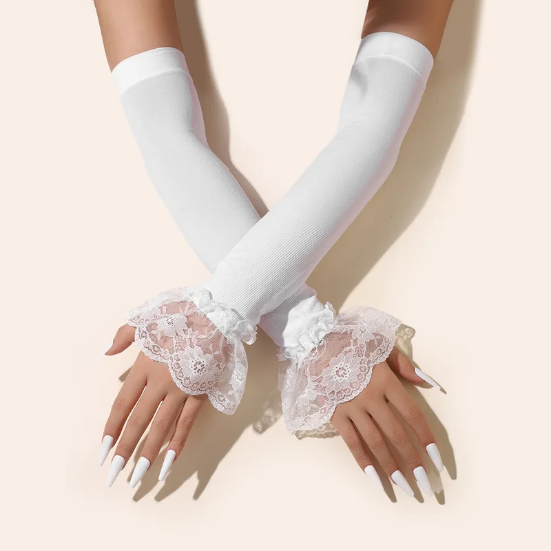 Fashion Long Lace Arm Sleeves  - Women Fashion Gloves review and price