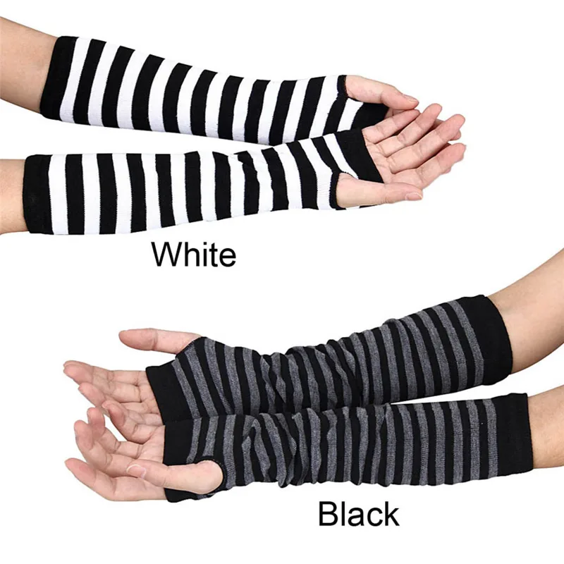 Women Long Sleeve Gothic Strip - Women Fashion Gloves review and price