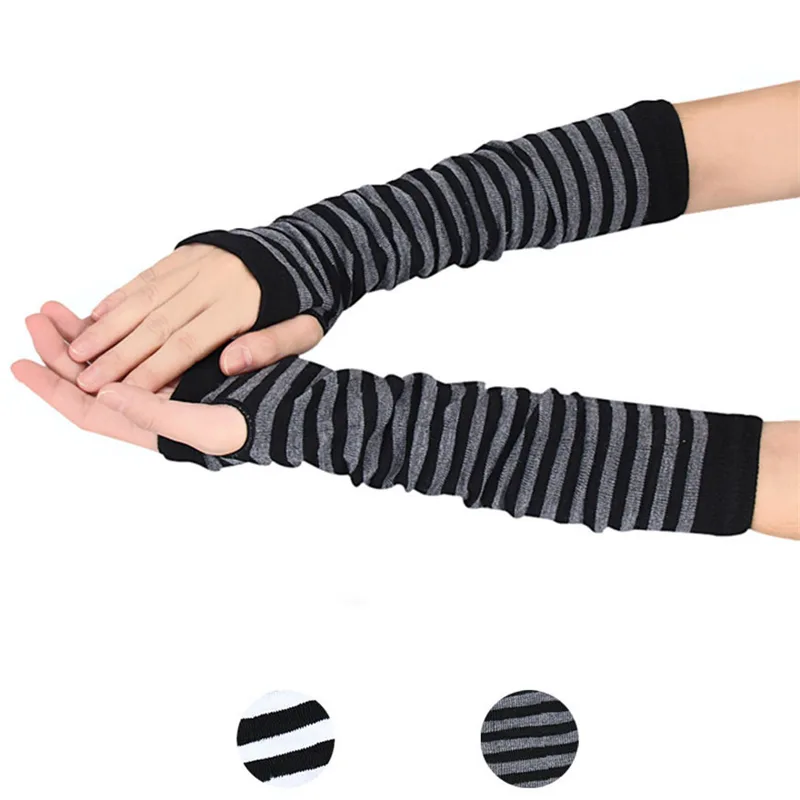 Women Long Sleeve Gothic Strip - Women Fashion Gloves review and price