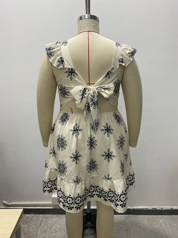 Plus Size Square Neck Tie Back - Ruched Dress Mini review and price