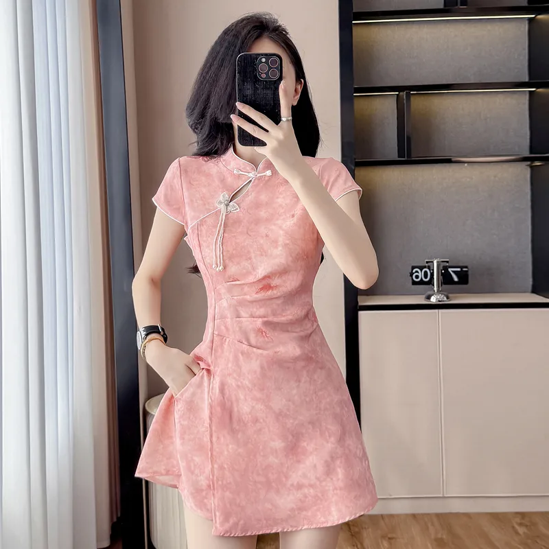 New Chinese Style Cheongsam Se - Ruched Dress Mini review and price