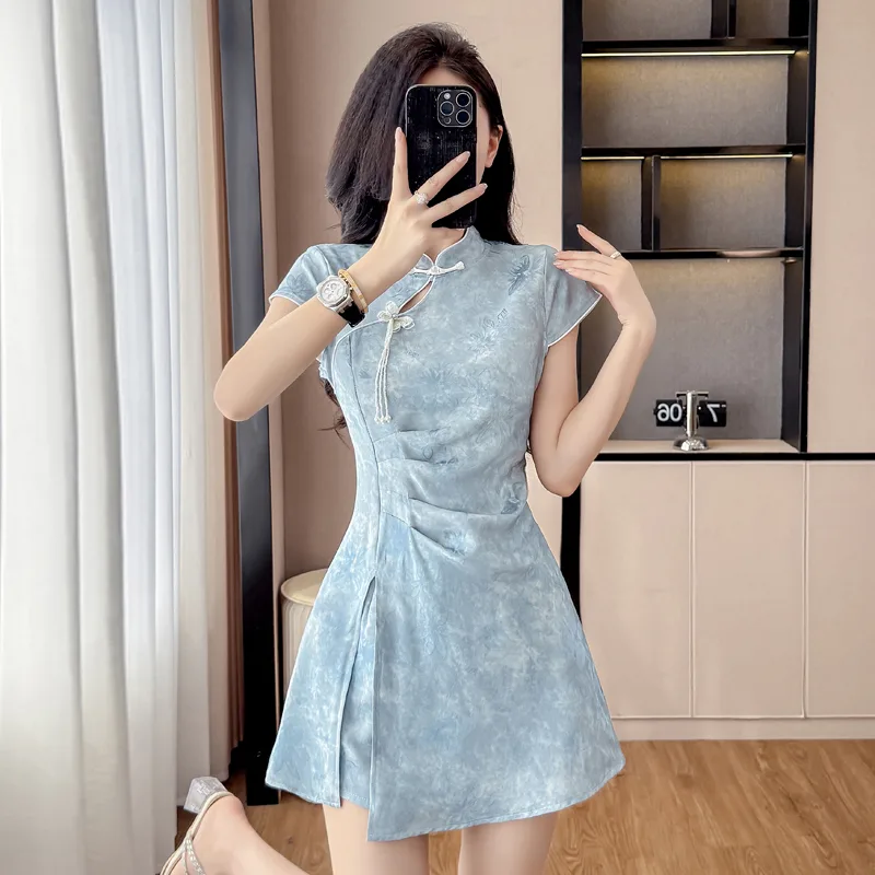 New Chinese Style Cheongsam Se - Ruched Dress Mini review and price