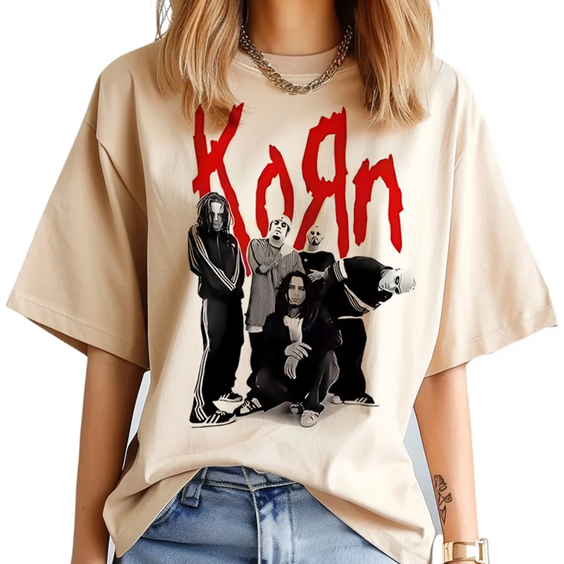 Korn t shirt women korean fash - Women Fashion 80S review and price